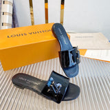 Louis Vuitton Patent Leather Slide Sandals