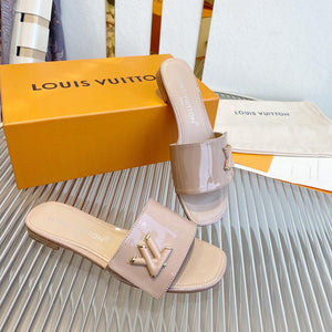 Louis Vuitton Patent Leather Slide Sandals