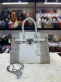 Luxury Croc-Embossed Leather Handbag with Elegant Design