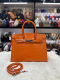 Luxury Croc-Embossed Leather Handbag with Elegant Design